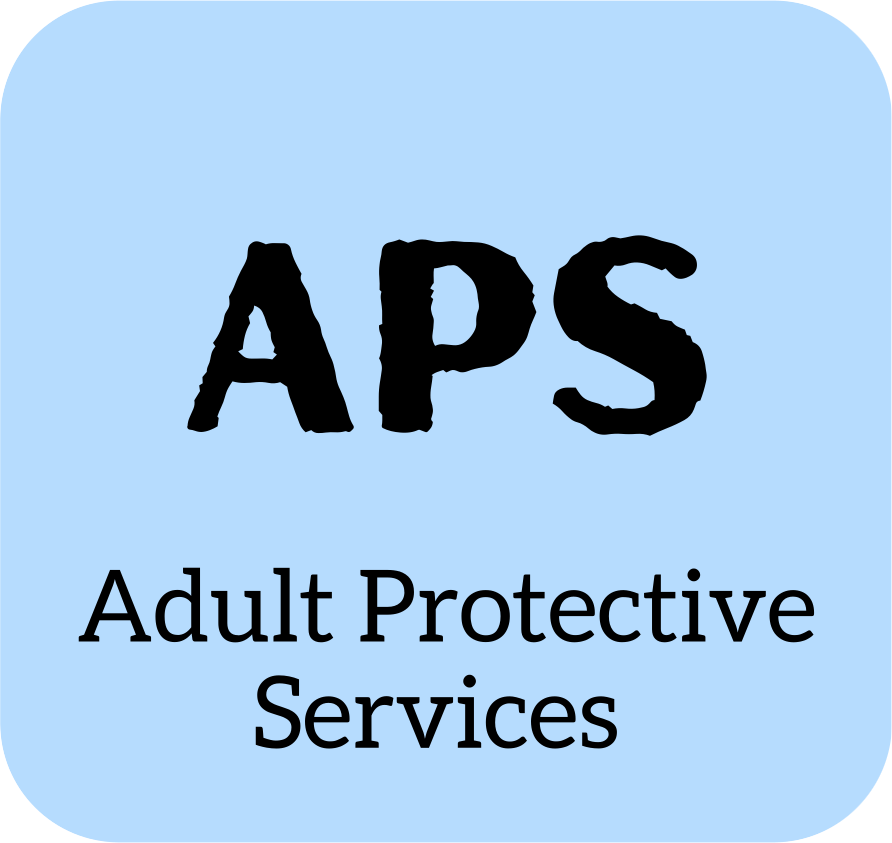 A picture with APS labeled Adult Protective Services