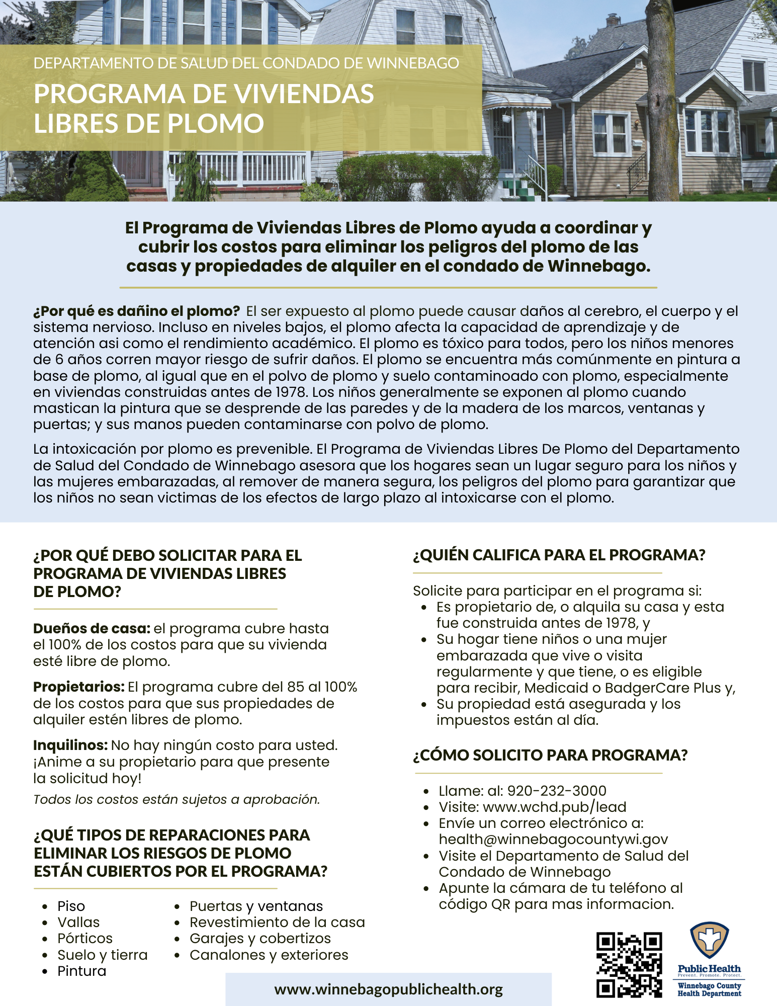 Lead-Safe Homes Program Flyer