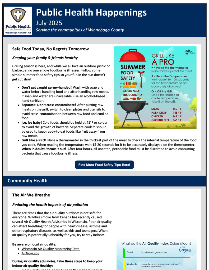 June 2025 newsletter Public Health Happenings