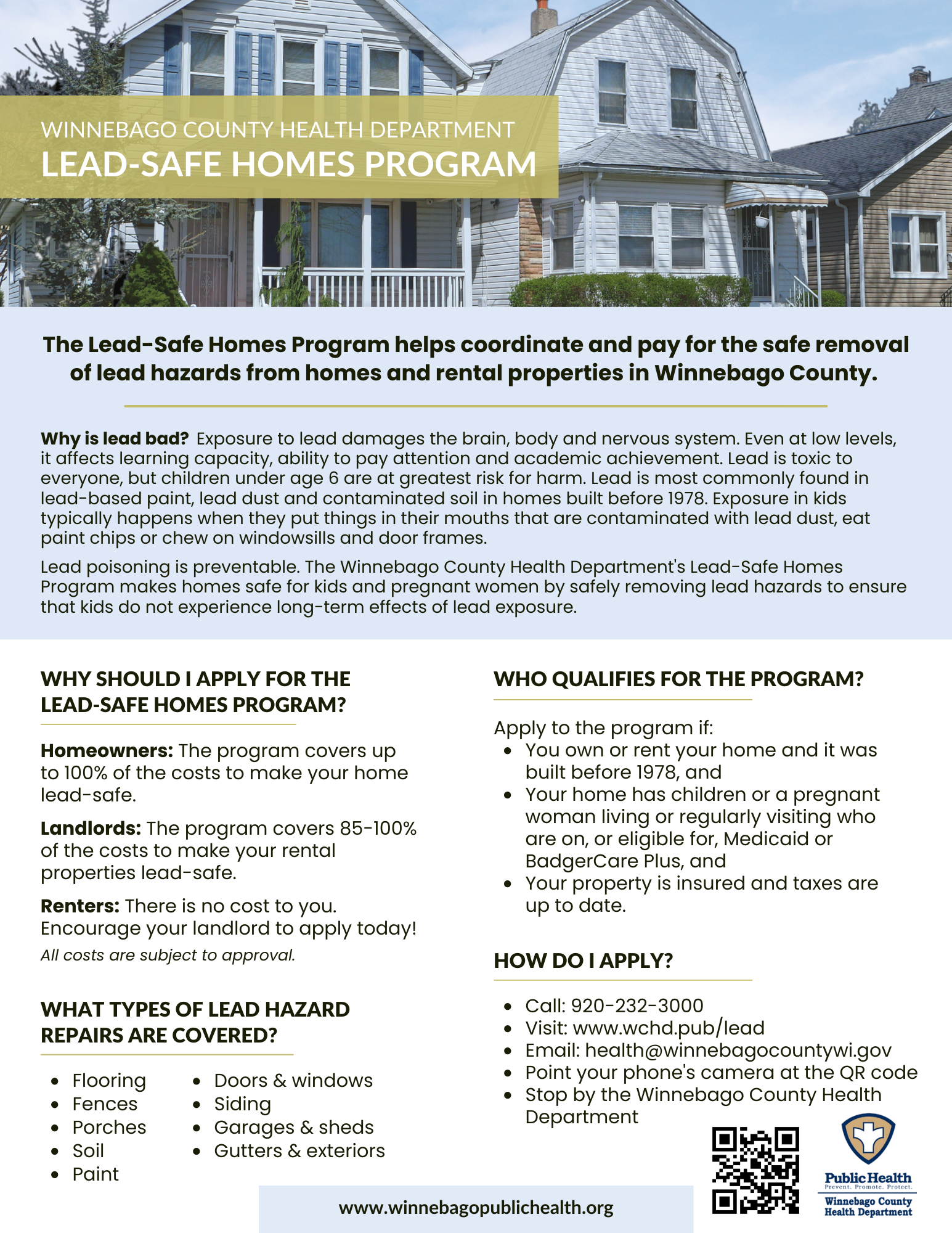 Lead Safe homes flyer in English