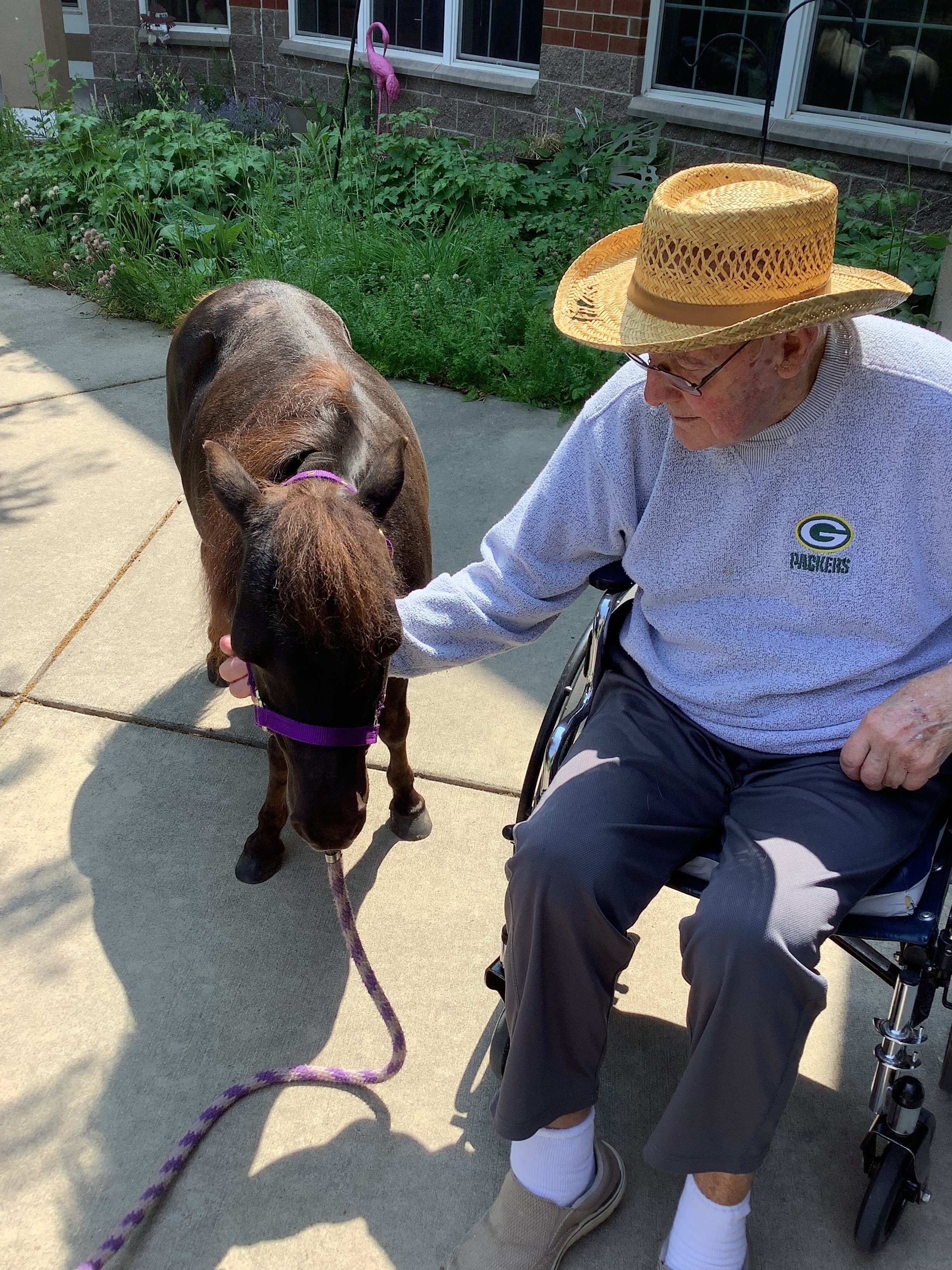 resident with animal