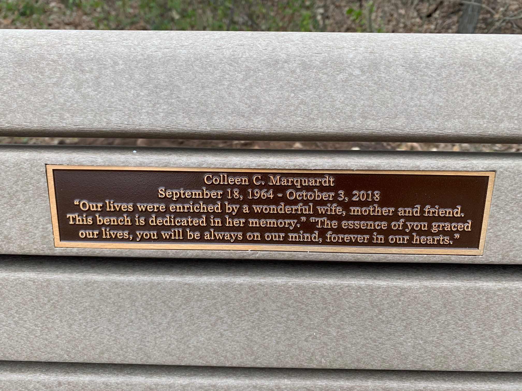 Memorial Bench Plaque